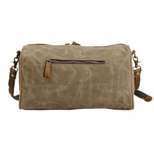 TP7 WaxSporttasche™ Kleine Weekender Duffle Bag Schultertasche Unisex aus canvas mit leder - grün